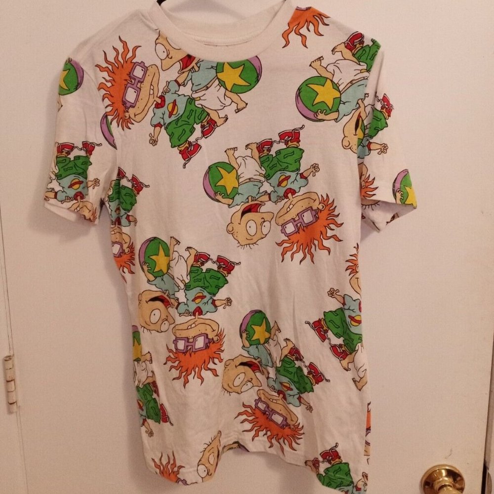 Nickelodeon Men's Rugrats Chuckie and Tommy Allover Print Design T-Shirt Sz S